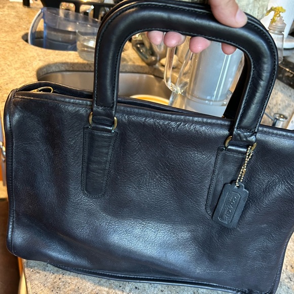 Coach Briefcase Bag Unisex Vintage Coach Black Leather - RARE & VALUABLE! - Picture 9 of 15